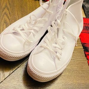 White converse high top for man
